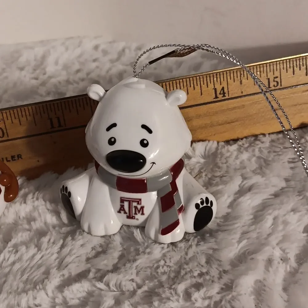 Three Texas A&M Christmas Ornaments